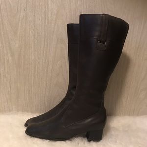 PESARO BOOTS,CALF LENGTH BROWN BOOTS,WOMENS